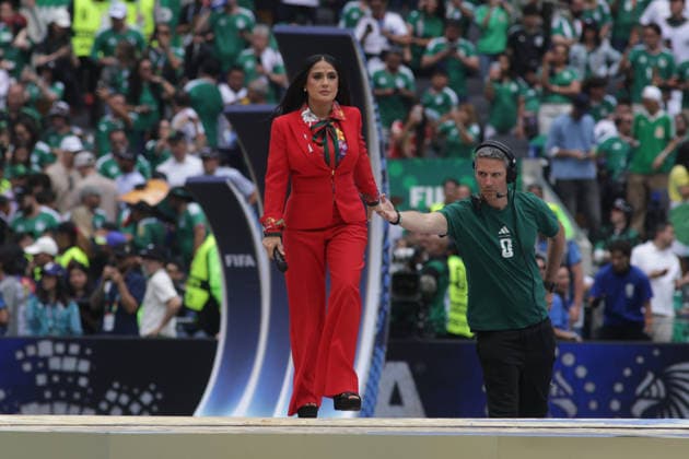 2026 FIFA World Cup, WM, Weltmeisterschaft, Fussball Opening Ceremony Mexican actress Salma Hayek speaks during the 2026 FIFA World Cup opening ceremony at Estadio Azteca. on June 11, 2026 in Mexico City, Mexico. (Photo by Ismael Rosas Eyepix Group) Copyright: xIsmaelxRosas xEyepixxGroupx IR_11062026_186867