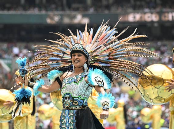 (260612) -- MEXICO CITY, June 12, 2026 -- An artist performs during the opening ceremony of the 2026 FIFA World Cup, WM, Weltmeisterschaft, Fussball at Mexico City Stadium in Mexico City, Mexico, June 11, 2026. ) (SP)MEXICO-MEXICO CITY-FOOTBALL-FIFA WORLD CUP-OPENING CEREMONY WuxWei 