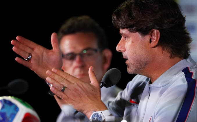(260612) -- LOS ANGELES, June 12, 2026 -- Mauricio Pochettino, head coach of the United States, attends the press conference, PK, Pressekonferenz ahead of the group stage match between the United States and Paraguay at the FIFA World Cup, WM, Weltmeisterschaft, Fussball 2026, at Los Angeles Stadium in Los Angeles, the United States, on June 11, 2026. ) (SP)U.S.-LOS ANGELES-FOOTBALL-FIFA WORLD CUP-PRESS CONFERENCE-USA VS PRY BaixXuefei 