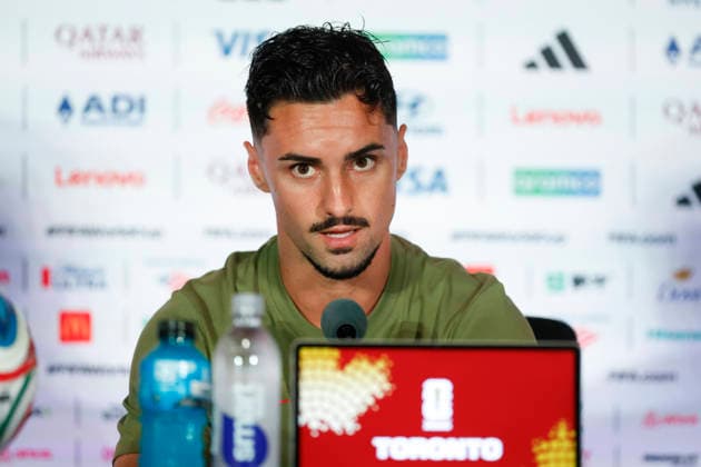 Canadian player Stephen Eustáquio speaks at a press conference, PK, Pressekonferenz in Toronto, Canada, 11 June 2026. Press conference with the Canadian national team, Nationalteam !ACHTUNG: NUR REDAKTIONELLE NUTZUNG!  Copyright: xBienvenidoxVelascox GR5012 0858942489st