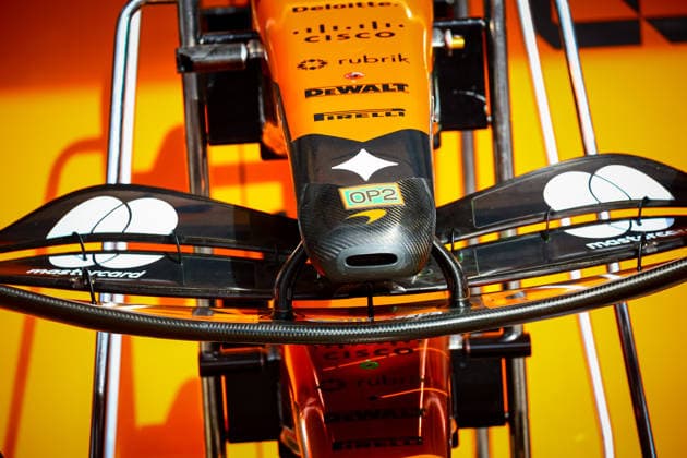 IPA85600204 - McLaren technical details, during the Barcelona-Catalunya Grand Prix, Barcelona, June 11–14, 2026, Montmeló, 2026 Formula 1 World Championship, WM, Weltmeisterschaft  Copyright: xFedericoxBasile IPAxSportx xx 85600204