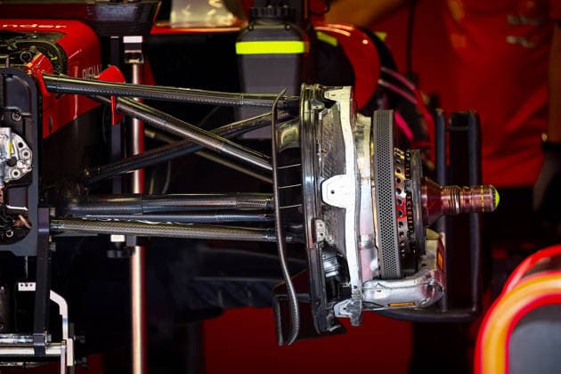 MOTORSPORTS - Formula 1 - 2026 Barcelona-Catalunya Grand Prix Photo by IPA ABACAPRESS.COM85600191 - Technical details on Ferrari brakes, during the Barcelona-Catalunya Grand Prix, Barcelona, June 11–14, 2026, Montmeló, 2026 Formula 1 World Championship, WM, Weltmeisterschaft Spain Spain  Copyright: xIPAxSport ABACAx