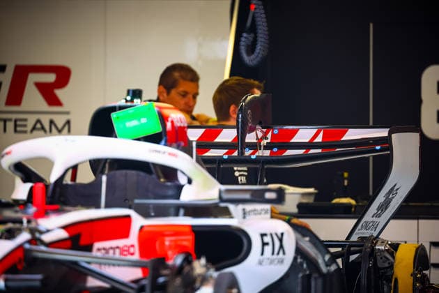 IPA85600410 - Haas technical details, during the Barcelona-Catalunya Grand Prix, Barcelona, June 11–14, 2026, Montmeló, 2026 Formula 1 World Championship, WM, Weltmeisterschaft  Copyright: xFedericoxBasile IPAxSportx xx 85600410