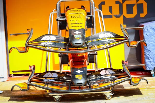 IPA85600416 - Technical details of the McLaren front wing, during the Barcelona-Catalunya Grand Prix, Barcelona, June 11–14, 2026, Montmeló, 2026 Formula 1 World Championship, WM, Weltmeisterschaft  Copyright: xFedericoxBasile IPAxSportx xx 85600416