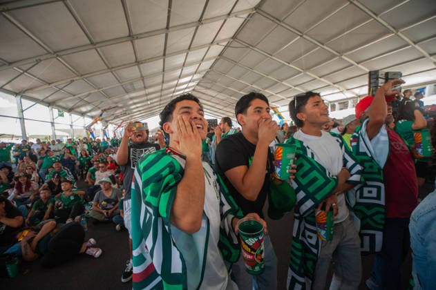 Mexicans Celebrating Victory Over South Africa at FIFA Fan Fest Mexicans celebrating the victory of Mexico over South Africa at the Correguidora stadium at the 2026 FIFA Fan Fest during the FIFA World Cup, WM, Weltmeisterschaft, Fussball opening match 1st round of group A between Mexico and South Africa. On June 11, 2026 in Queretaro, Mexico. Queretaro Mexico Copyright: xJosexCarrerax