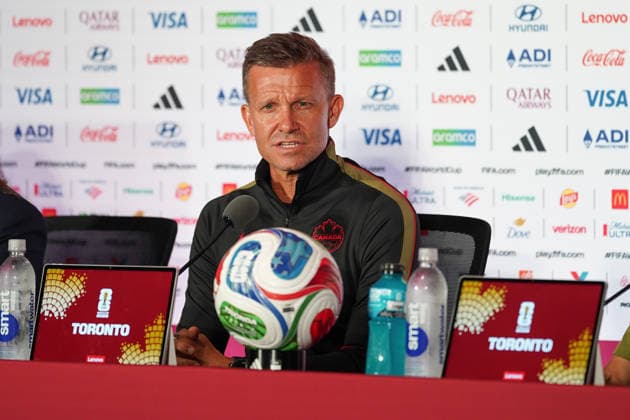 Canada MD-1 press conference, PK, Pressekonferenz - 2026 FIFA World Cup, WM, Weltmeisterschaft, Fussball Jesse Marsch Head Coach of Canada during the 2026 FIFA World Cup press conference one day before the match between Canada and Bosnia and Herzegovina at Toronto Stadium. on June 11, 2026 in Toronto, Canada. Toronto Ontario Canada Copyright: xLeonardoxRamirezx