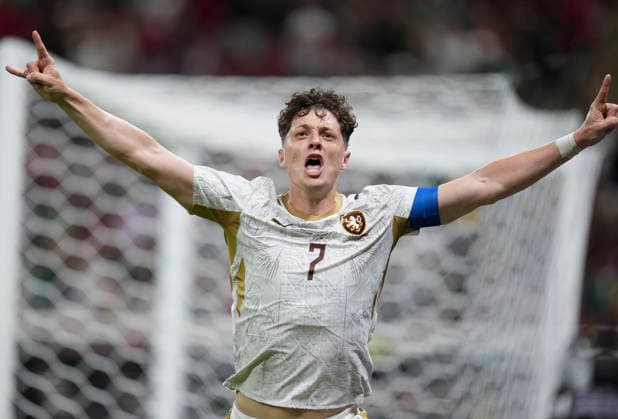 (260612) -- GUADALAJARA, June 12, 2026 -- Ladislav Krejci of the Czech Republic celebrates after scoring during the group A match between South Korea and the Czech Republic at the 2026 FIFA World Cup, WM, Weltmeisterschaft, Fussball at Guadalajara Stadium in Guadalajara, Mexico, June 11, 2026. (Photo by Xinhua) (SP)MEXICO-GUADALAJARA-FOOTBALL-FIFA WORLD CUP-GROUP A-KOR VS CZE MartinxZabala 