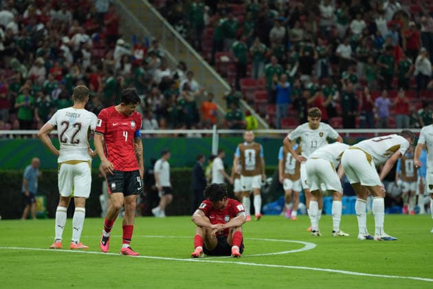 South Korea v Czechia - FIFA World Cup, WM, Weltmeisterschaft, Fussball 2026 - Group A ZAPOPAN, MEXICO - JUNE 11: Players of South Korea react after the 2026 FIFA World Cup First Stage Group A match between South Korea and Czechia at Estadio Akron (Guadalajara Stadium) in Zapopan, Guadalajara, Mexico on June 11, 2026. Luciano Gonzalez Anadolu Zapopan Mexico. Editorial use only. Please get in touch for any other usage.  Copyright: x2026xAnadoluxLucianoxGonzalezx