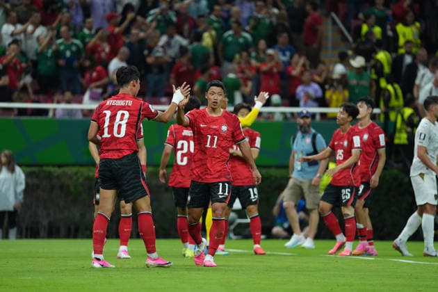 South Korea v Czechia - FIFA World Cup, WM, Weltmeisterschaft, Fussball 2026 - Group A ZAPOPAN, MEXICO - JUNE 11: Players of South Korea celebrate after the 2026 FIFA World Cup First Stage Group A match between South Korea and Czechia at Estadio Akron (Guadalajara Stadium) in Zapopan, Guadalajara, Mexico on June 11, 2026. Luciano Gonzalez Anadolu Zapopan Mexico. Editorial use only. Please get in touch for any other usage.  Copyright: x2026xAnadoluxLucianoxGonzalezx