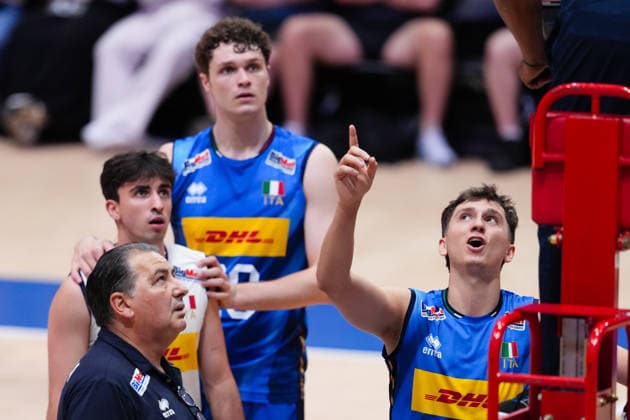 Volleyball, Nations League, Deutschland - Italien Germany V Italy - 2026 Men s Volleyball Nations League - Ottawa -Day2 Paolo Porro 2 of Italy reacts during the 2026 Men s Volleyball Nations League match between Germany and Italy at TD Place Arena in Ottawa, Canada, on June 11, 2026. Ottawa Ontario Canada  Copyright: xYuanxTianx originalFilename:tian-2026mens260611_npsZh.jpg