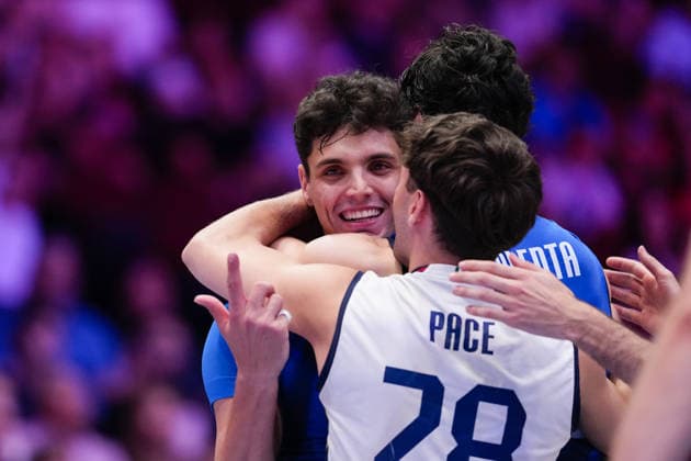 Volleyball, Nations League, Deutschland - Italien Germany V Italy - 2026 Men s Volleyball Nations League - Ottawa -Day2 Mattia Bottolo 12 of Italy reacts during the 2026 Men s Volleyball Nations League match between Germany and Italy at TD Place Arena in Ottawa, Canada, on June 11, 2026. Ottawa Ontario Canada  Copyright: xYuanxTianx originalFilename:tian-2026mens260611_npdYF.jpg