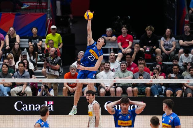 Volleyball, Nations League, Deutschland - Italien Germany V Italy - 2026 Men s Volleyball Nations League - Ottawa -Day2 Alessandro Alberto Bovolenta 23 of Italy in action during the 2026 Men s Volleyball Nations League match between Germany and Italy at TD Place Arena in Ottawa, Canada, on June 11, 2026. Ottawa Ontario Canada  Copyright: xYuanxTianx originalFilename:tian-2026mens260611_npr7b.jpg