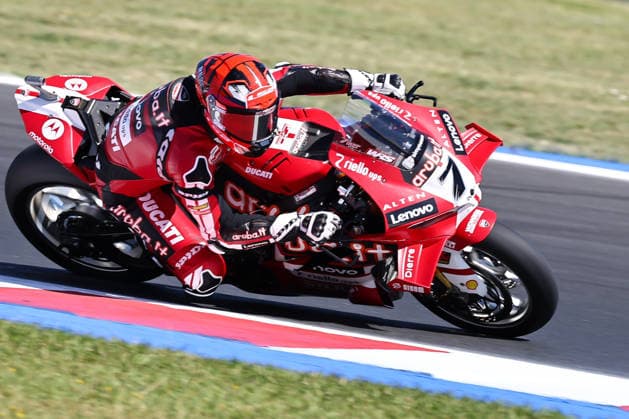 IPA85604675 - Iker Lecuona (ITA) on a Ducati Panigale V4R, Aruba.It Racing - Ducati, during the FIM Superbike World Championship, WM, Weltmeisterschaft Pirelli Emilia Romagna Round at the Misano World Circuit Marco Simoncelli, Misano Adriatico, Italy on June 12, 2026 during the Pirelli Emilia Romagna Round, World Superbike (SBK) race in Italy, Italy, June 12, 2026  Copyright: xValerioxOrigo IPAxSportx xx 85604675