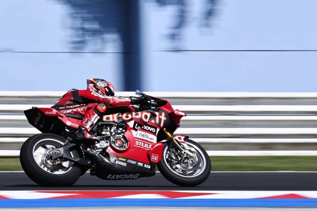 MOTORSPORTS - Superbike - Pirelli Emilia Romagna Round Photo by IPA ABACAPRESS.COM85604674 - Nicolo Bulega (ITA) on a Ducati Panigale V4R, Aruba.It Racing - Ducati, during the FIM Superbike World Championship, WM, Weltmeisterschaft Pirelli Emilia Romagna Round at the Misano World Circuit Marco Simoncelli, Misano Adriatico, Italy on June 12, 2026 during the Pirelli Emilia Romagna Round, World Superbike (SBK) race in Italy, Italy, June 12, 2026 Italy Italy  Copyright: xIPAxSport ABACAx