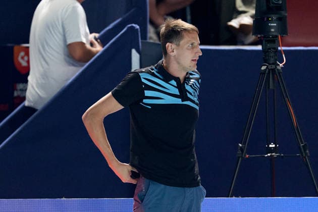 Sandro Sukno, head coach of Pro Recco looks on during the European Aquatics Men™s Water polo, Wasserball Champions League semi-final (SF2) match between Pro Recco and Olympiacos SFP at the National Pool, Tal-Qroqq, Malta, on 11 June 2026. Pro Recco v Olympiacos SFP - Men™s Water Polo Men Champions League 2026 EA_CL_2026_MLT