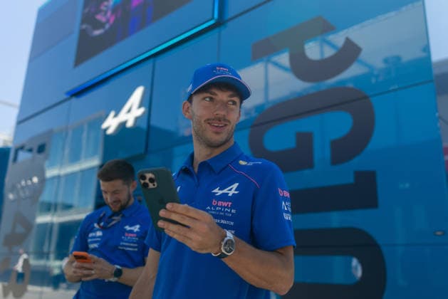 Formula 1 Barcelona Grand Prix 2026 Pierre Gasly (BWT Alpine F1 Team, 10) learns the news about his podium on practice day at the Barcelona GP 2026 12 06 2026