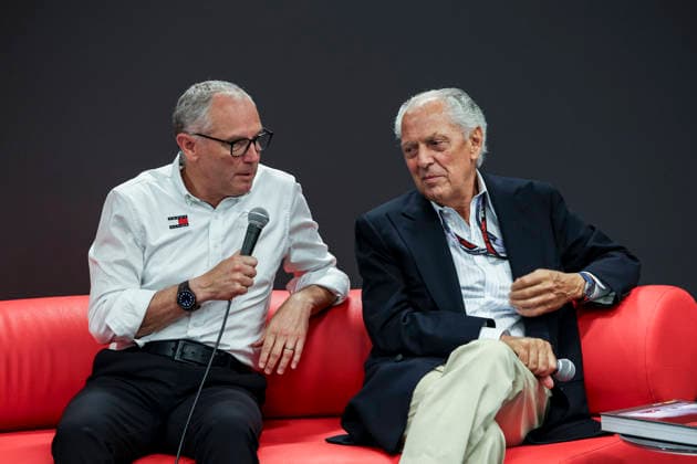 F1 - BARCELONA-CATALUNYA GRAND PRIX 2026 Stefano Domenicali president and CEO of Formula 1, portrait Marco Tronchetti Provera, Pirelli Executive Vice President and Chairman of Fondazione Pirelli, portrait Pirelli™s 500 Grands Prix book presentation press conference, PK, Pressekonferenz during the Formula 1 Barcelona-Catalunya Grand Prix 2026, 7th round of the 2026 Formula One World Championship, WM, Weltmeisterschaft from June 12 to 14, 2026 on the Circuit de Barcelona-Catalunya, in Montmelo, Spain - MontmeloSpain  Copyright: xXavixBonillax