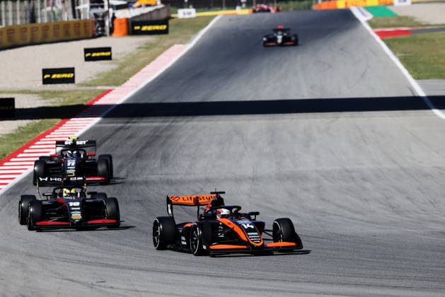 AUTO - FORMULA 3 2026 - BARCELONA 14 YAMAKOSHI Hiyu (jpn), Van Amersfoort Racing, Dallara F3 2025, actionand 10 KATO Taito (jpn), ART Grand Prix, Dallara F3 2025, action during the 3rd round of the 2026 FIA Formula 3 Championship from June 12 to 14, 2026 on the Circuit de Barcelona-Catalunya, in Montmelo, Spain - MontmeloSpain  Copyright: xEricxAlonsox