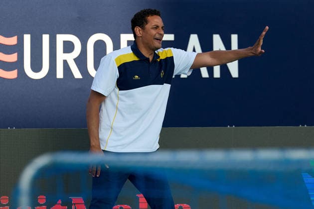 Fran Fernandez, head coach of Zodiac CNAB reacts during the European Aquatics Men™s Water polo, Wasserball Champions League semi-final (SF1) match between Zodiac CNAB and FTC Telekom Waterpolo at the National Pool, Tal-Qroqq, Malta, on 11 June 2026. Zodia CNAB; FTC Telekom Waterpolo; Men Water Polo Men Championships Qualification Round 2025 Group G EA_CL_2026_MLT
