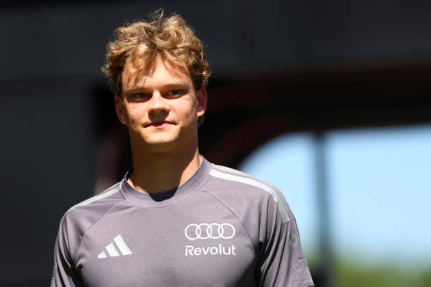 F1 Gran Prix of Spain Paul Aron of Audi Revolut F1 Team looks on in the Paddock during free practice 1 ahead of the F1 Grand Prix of Catalunya at Montemelo Circuit on June 12, 2026 in Barcelona, Spain. Barcelona Circuit de Catalunya Spain Copyright: xMarcoxCanonierox