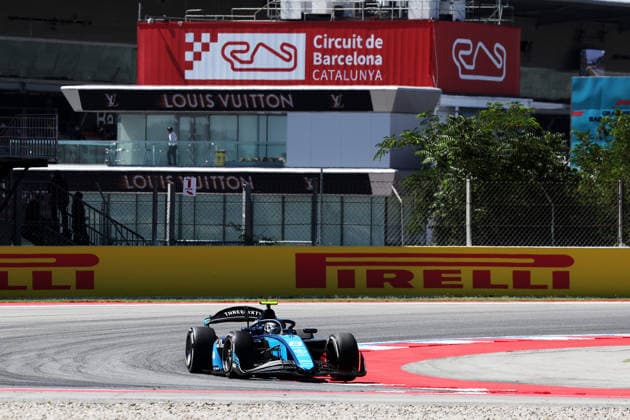 AUTO - FORMULA 2 2026 - BARCELONA 08 BILINSKI Roman (pol), DAMS Lucas Oil, Dallara F2 2024, action during the 5th round of the 2026 FIA Formula 2 Championship from June 12 to 14, 2026 on the Circuit de Barcelona-Catalunya, in Montmelo, Spain - MontmeloSpain  Copyright: xEricxAlonsox