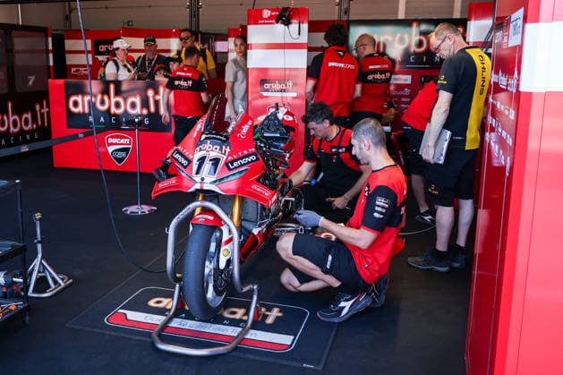 FIM SBK Superbike World Championship, WM, Weltmeisterschaft Pirelli Emilia-Romagna Round 7 - Free Practice 1 - Misano Adriatico 12 06 2026 Ducati Panigale V4R seen during FIM SBK Superbike World Championship Pirelli Emilia-Romagna Round 7 - Free Practice 1 at Misano World Circuit Marco Simoncelli in Misano Adriatico, Italy
