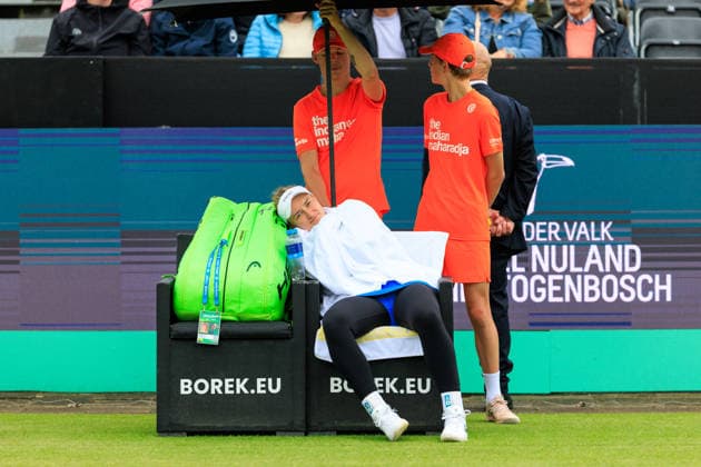 2026-06-12 - Libema Open 2026 ROSMALEN, NETHERLANDS - JUNE 12: Barbora Krejcikova of Czechia during the Libema Open 2026 at Autotron on June 12, 2026 in Rosmalen, Netherlands Rosmalen Autotron Netherlands Content not available for redistribution in The Netherlands directly or indirectly through any third parties. Copyright: xMarcelxvanxPlateringenx