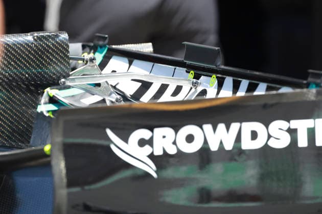 F1 - BARCELONA-CATALUNYA GRAND PRIX 2026 Mercedes AMG F1 Team W17, mechanical detail rear wing aerodynamism, aerodynamic, aerodynamics during the Formula 1 Barcelona-Catalunya Grand Prix 2026, 7th round of the 2026 Formula One World Championship, WM, Weltmeisterschaft from June 12 to 14, 2026 on the Circuit de Barcelona-Catalunya, in Montmelo, Spain - MontmeloSpain  Copyright: xXavixBonillax