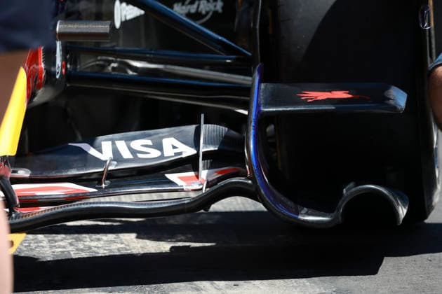 F1 - BARCELONA-CATALUNYA GRAND PRIX 2026 Red Bull Racing Ford RB22, mechanical detail front suspension front wing aerodynamism, aerodynamic, aerodynamics during the Formula 1 Barcelona-Catalunya Grand Prix 2026, 7th round of the 2026 Formula One World Championship, WM, Weltmeisterschaft from June 12 to 14, 2026 on the Circuit de Barcelona-Catalunya, in Montmelo, Spain - MontmeloSpain  Copyright: xXavixBonillax