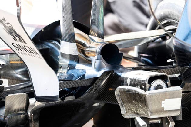 F1 - BARCELONA-CATALUNYA GRAND PRIX 2026 Haas F1 Team mechinal detail exhaust system, echappement, aerodynamism, aerodynamic, aerodynamics during the Formula 1 Barcelona-Catalunya Grand Prix 2026, 7th round of the 2026 Formula One World Championship, WM, Weltmeisterschaft from June 12 to 14, 2026 on the Circuit de Barcelona-Catalunya, in Montmelo, Spain - MontmeloSpain  Copyright: xXavixBonillax