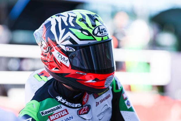 IPA85606426 - Axel Bassani of the Bimota by Kawasaki Racing Team on a Bimota KB998 Rimini during Free Practice 1 of Round 7 of the FIM SBK Superbike World Championship, WM, Weltmeisterschaft Pirelli Emilia-Romagna at the Misano World Circuit Marco Simoncelli in Misano Adriatico, Italy  Copyright: xFabrizioxCarabelli IPAxSportx xx 85606426