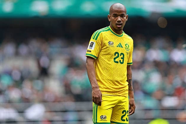 RECORD DATE NOT STATED 11th June, 2026; Mexico City Stadium, Mexico City, Mexico; FIFA World Cup, WM, Weltmeisterschaft, Fussball Football, Mexico versus South Africa; Jayden Adams of South Africa looks on HeulerxAndrey DiaEsportivo