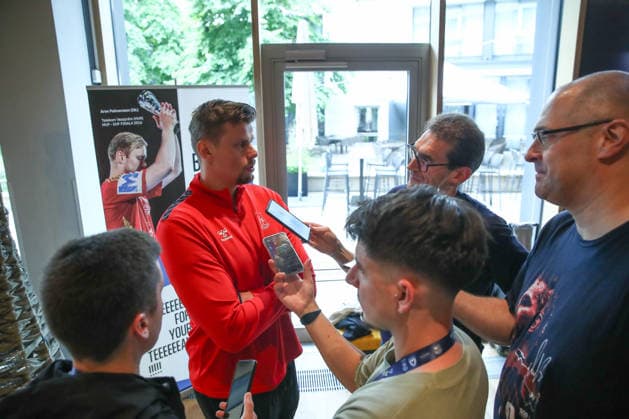 12.06.2026, xtgx, Handball, EHF Champions League, Media Day v.l. Sergey Hernandez Ferrer (Magdeburg, 1) Koeln