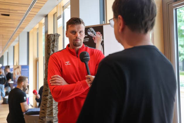 12.06.2026, xtgx, Handball, EHF Champions League, Media Day v.l. Sergey Hernandez Ferrer (Magdeburg, 1) Koeln