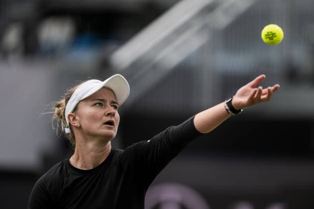 S-HERTOGENBOSCH, NETHERLANDS - JUNE 12: Barbora Krejcikova of the Czech Republic servest to Elena-Gabriela Ruse of Romania during their WTA, Tennis Damen Singles match at the LibÃ ma Open on June 12, 2026 at Autotron s-Hertogenbosch in s-Hertogenbosch, Netherlands. Credit: Andy Astfalck NurPhoto Netherlands Copyright: xAndyxAstfalckx