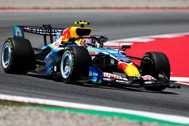 Liam Lawson of New Zealand and Racing Bulls , Practice, F1 Grand Prix of Barcelona-Catalunya, am 12. June 2026 in Barcelona, Spain. (Foto von Diogo Cardoso DeFodi Images) Liam Lawson of New Zealand and Racing Bulls , Practice, F1 Grand Prix of Barcelona-Catalunya, Circuit de Barcelona-Catalunya on June 12, 2026 in Barcelona, Spain. (Photo by Diogo Cardoso DeFodi Images) -