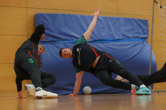 12.06.2026, xtgx, Handball, EHF Champions League, Abschlusstraining SC Magdeburg v.l. Gisli Thorgeir Kristjansson (Magdeburg, 10) Elvar Orn Jonsson (Magdeburg, 19) Koeln