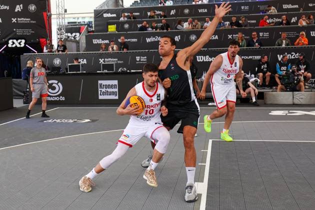12.June. 2026 – Basketball – FIBA 3x3 World Tour Masters 2026-TUR vs IRL-Men-U23 NATIONS LEAGUE Kuntker (Türkiye) is in action A1 Arena am Heumarkt A1 Arena am Heumarkt ,Vienna Vienna A1 Arena am Heumarkt AUSTRIA