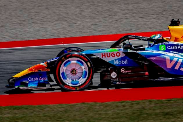 BARCELONA - Formula 1 driver Arvid Lindblad of the Racing Bulls Formula One Team during the Formula 1 Spain Catalonia at the Circuit de Barcelona-Catalunya on June 12, 2026 in Barcelona, Spain. (Photo by DeFodi Images) -