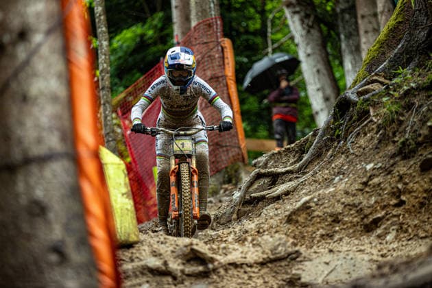 Whoop UCI Mountainbike World Series Leogang Downhill ZIERL Rosa CUBE FACTORY RACINGat Whoop UCI Mountainbike World Series Leogang Downhill, 12.06.2026,in Leogang,AUT Foto: Sebastian Sternemann