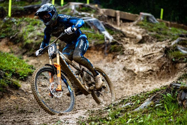 Whoop UCI Mountainbike World Series Leogang Downhill MAPLES Dylan PIVOT FACTORY RACINGat Whoop UCI Mountainbike World Series Leogang Downhill, 12.06.2026,in Leogang,AUT Foto: Sebastian Sternemann