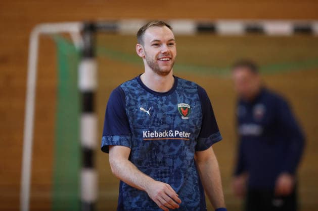 12.06.2026, xtgx, Handball, EHF Champions League, Abschlusstraining Füchse Berlin v.l. Mathias Gidsel (Berlin, 19) lacht Koeln