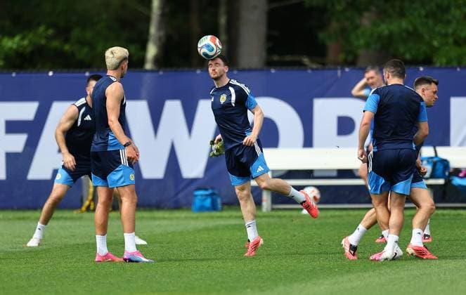 Andy Robertson of Scotland Scotland Training Session, 2026 FIFA World Cup, WM, Weltmeisterschaft, Fussball Football, Revolution Training Centre, Foxborough, Massachusetts, USA - 12 Jun 2026Foxborough Revolution Training Centre Massachusetts (MA) United States of America EDITORIAL USE ONLY No use with unauthorised audio, video, data, fixture lists, club league logos or live services. Online in-match use limited to 120 images, no video emulation. No use in betting, games or single club league player publications.  Copyright: xMichaelxZemanek Shutterstockx 16919994g