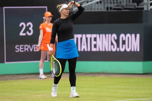 Barbora Krejcikova beim Match gegen Elena-Gabriela Ruse, Tennis, Libema Open 2026, WTA, Tennis Damen Masters 250, 12.06.2026, Rosmalen Grass Court Championships, Centre-Court Rosmalen, s-Hertogenbosch Nordbrabant Niederlande