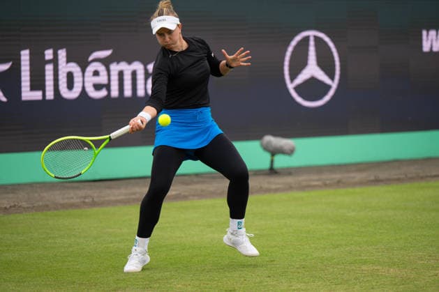 Barbora Krejcikova beim Match gegen Elena-Gabriela Ruse, Tennis, Libema Open 2026, WTA, Tennis Damen Masters 250, 12.06.2026, Rosmalen Grass Court Championships, Centre-Court Rosmalen, s-Hertogenbosch Nordbrabant Niederlande