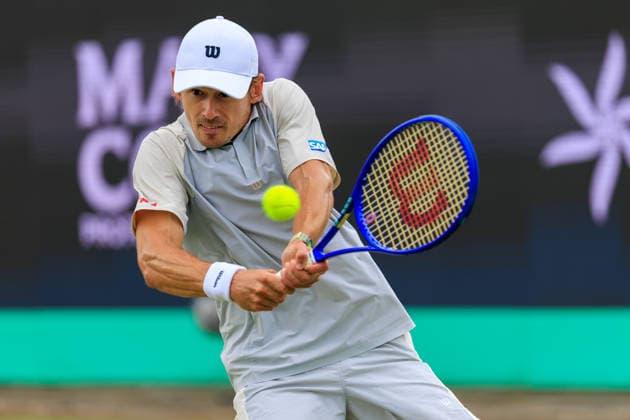 2026-06-12 - Libema Open 2026 ROSMALEN, NETHERLANDS - JUNE 12: Alex de Minaur of Australia during the Libema Open 2026 at Autotron on June 12, 2026 in Rosmalen, Netherlands Rosmalen Autotron Netherlands Content not available for redistribution in The Netherlands directly or indirectly through any third parties. Copyright: xMarcelxvanxPlateringenx