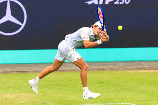 2026-06-12 - Libema Open 2026 ROSMALEN, NETHERLANDS - JUNE 12: Alex de Minaur of Australia during the Libema Open 2026 at Autotron on June 12, 2026 in Rosmalen, Netherlands Rosmalen Autotron Netherlands Content not available for redistribution in The Netherlands directly or indirectly through any third parties. Copyright: xMarcelxvanxPlateringenx