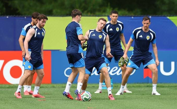 Lewis Ferguson of Scotland Scotland Training Session, 2026 FIFA World Cup, WM, Weltmeisterschaft, Fussball Football, Revolution Training Centre, Foxborough, Massachusetts, USA - 12 Jun 2026Foxborough Revolution Training Centre Massachusetts (MA) United States of America EDITORIAL USE ONLY No use with unauthorised audio, video, data, fixture lists, club league logos or live services. Online in-match use limited to 120 images, no video emulation. No use in betting, games or single club league player publications.  Copyright: xMichaelxZemanek Shutterstockx 16919994ap