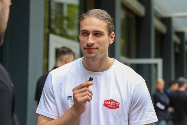 12.06.2026, xgox, Handball - EHF Champions League Media Day - und Abschlusstraining emspor, v.l. Juri Knorr (Aalborg, 21) Koeln