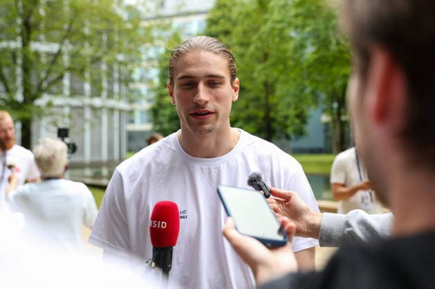 12.06.2026, xgox, Handball - EHF Champions League Media Day - und Abschlusstraining emspor, v.l. Juri Knorr (Aalborg, 21) Koeln